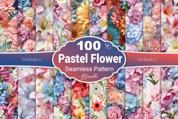 3D Pastel Flower Seamless Pattern – Elevate Your Designs with Dreamy, Modern Florals