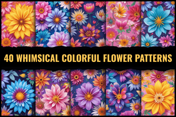 40 Whimsical Colorful Flower Patterns