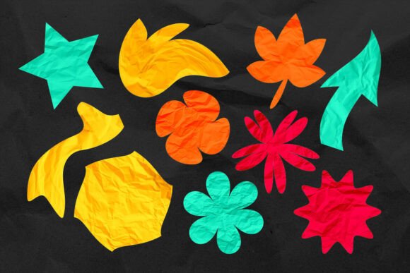 Abstract Cutout Paper Shapes: Creative Depth for Design Projects