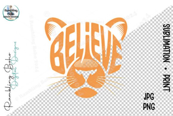 Beilieve Lion Faith-Based Word Art: A Practical Design Resource for Creative Professionals