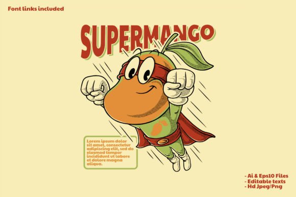 Cartoon Flying Superhero Mango Mascot: A Bold Identity for Modern Brands
