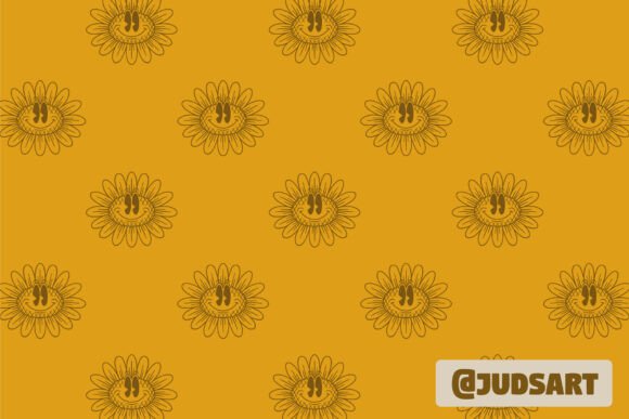 Cartoon Smiling Sunflower Pattern: A Friendly Mascot for Bold Brand Identities