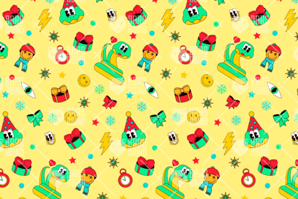 Cute New Year Snake Seamless Pattern