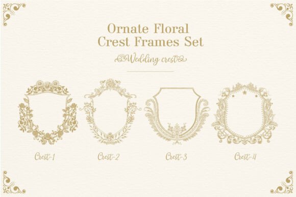 Elegant Design Made Easy with the Ornate Floral Crest Frames Set