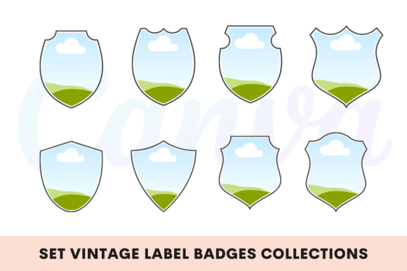 Elevate Your Brand with Set Vintage Label Badges Collections