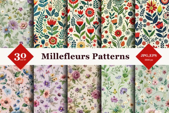 Elevate Your Creative Projects with Millefleurs Seamless Patterns 07