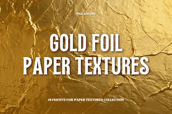 Festive Gold Foil Paper Textures Set