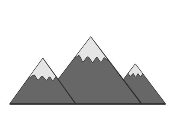 Geometric Mountain Trio: Modern Design Meets Natural Inspiration