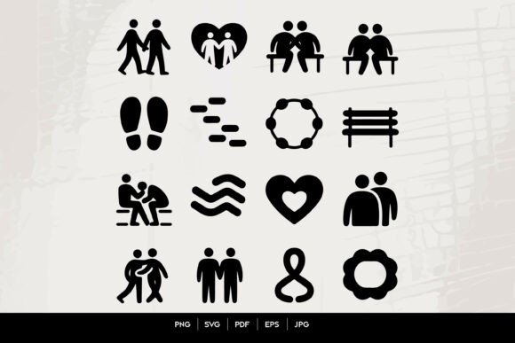 Human Connection and Support Icons Set: Enhancing Visual Communication in Modern Design