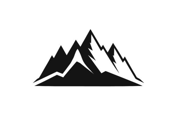 Mountain Range Clip Art Black: A Minimalist Design Solution for Versatile Creative Projects