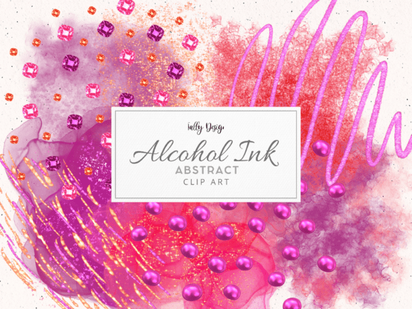 Neon Pink Alcohol Ink Clip Art: A Versatile Design Resource for Creative Projects