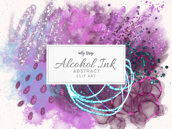 Purple Shades Alcohol Ink Clip Art: Creative Possibilities for Crafters and Designers