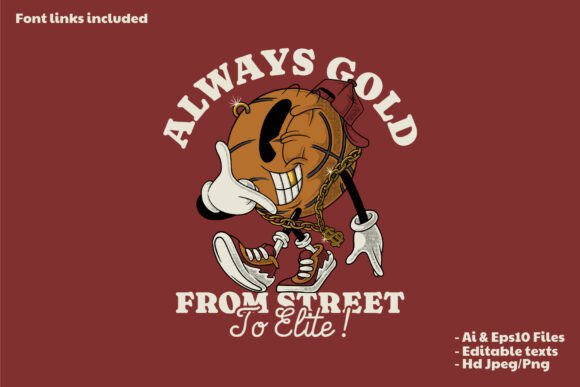 Retro Basketball Mascot with Gold Chain: A Bold Identity for Modern Brands