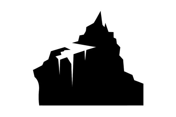 Rocky Cliff Clip Art Black Silhouette: A Must-Have for Modern Designers