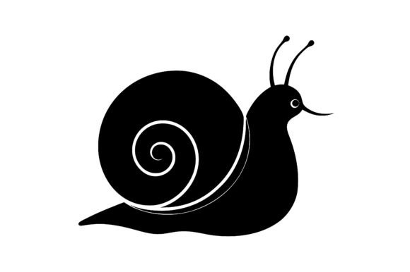 Snail Shell Clip Art Black Silhouette: A Minimalist Design Asset