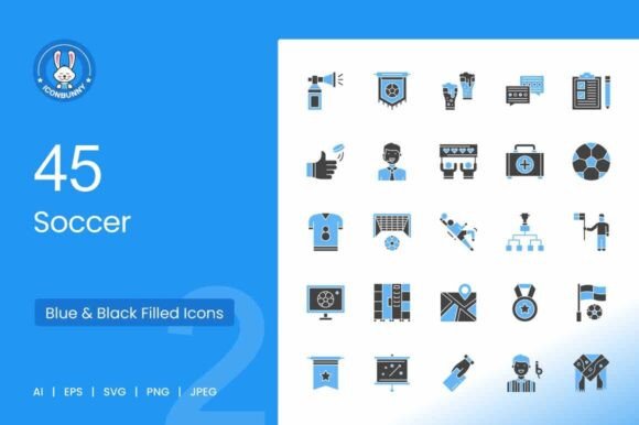Soccer Blue Black Icons: Visual Tools for Modern Sports Projects