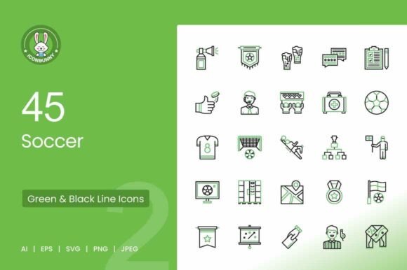 Soccer Green Black Icons: A Versatile Design Resource