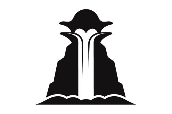 Waterfall Clip Art Black Silhouette: A Minimalist Design Solution for Versatile Creative Projects